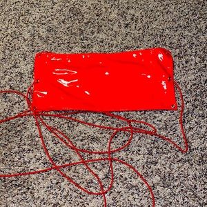 SOLD Dolls Kill Red Leather TubeTop